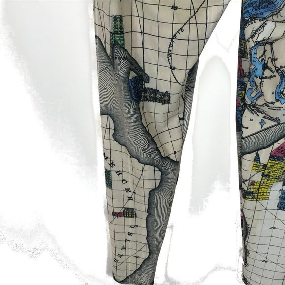 Women Size XL Bombsheller Seattle Washington 1890 City Map Workout Yoga Leggings - Picture 8 of 8